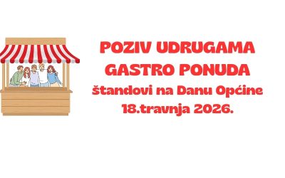 POZIV UDRUGAMA Gastro ponuda povodom Dana Općine Garčin 2026.